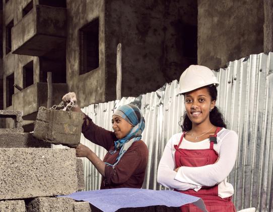 Female construction workers