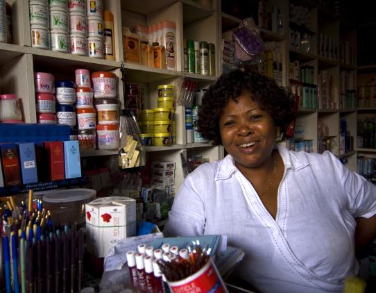 Woman at her store