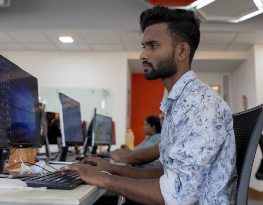 Man working on a computer