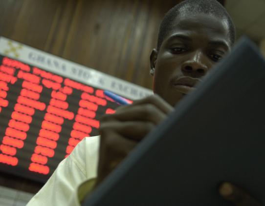 Man working on a tablet