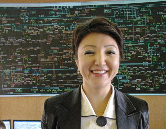 Female worker smiling