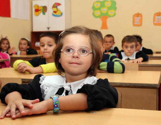 Girl in her classroom 