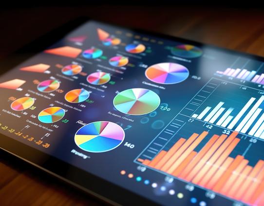 A screen showing multiple data charts